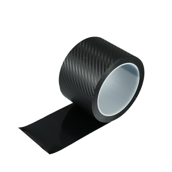 Unique Bargains Door Edge Guard Sticker for Car Sill Carbon Fiber Pattern Black 7cm x 5Meter 1Pcs