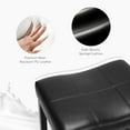 thumbnail image 4 of Saddleback Bar Stools, Backless Counter Stools, Metal Base with Modern PU Leather Saddle Seats, Black, Set of 2, 4 of 8