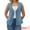 Blue, variant on DARING DIVA Women's V Neck Button Down Sleeveless Casual Denim Vest S Blue