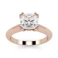 thumbnail image 2 of 2.00 Ct Solitaire Cushion Shaped Natural Moissanite Engagement Rings for her Solid 18K Rose Gold, 2 of 6