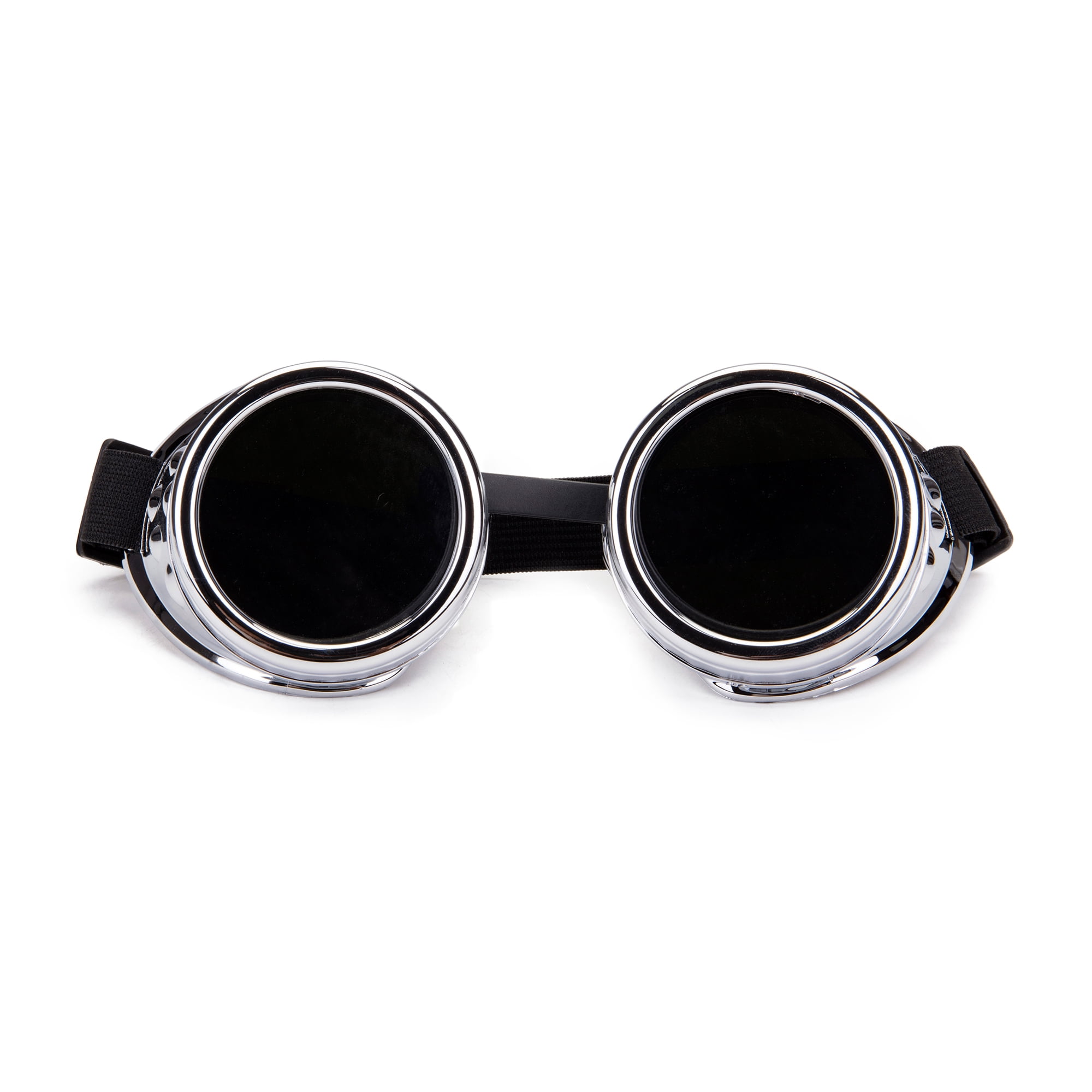 Retro Pilot Aviator Flying BLACK Goggles CLEAR Vintage Motorcycle Racer Cruiser 