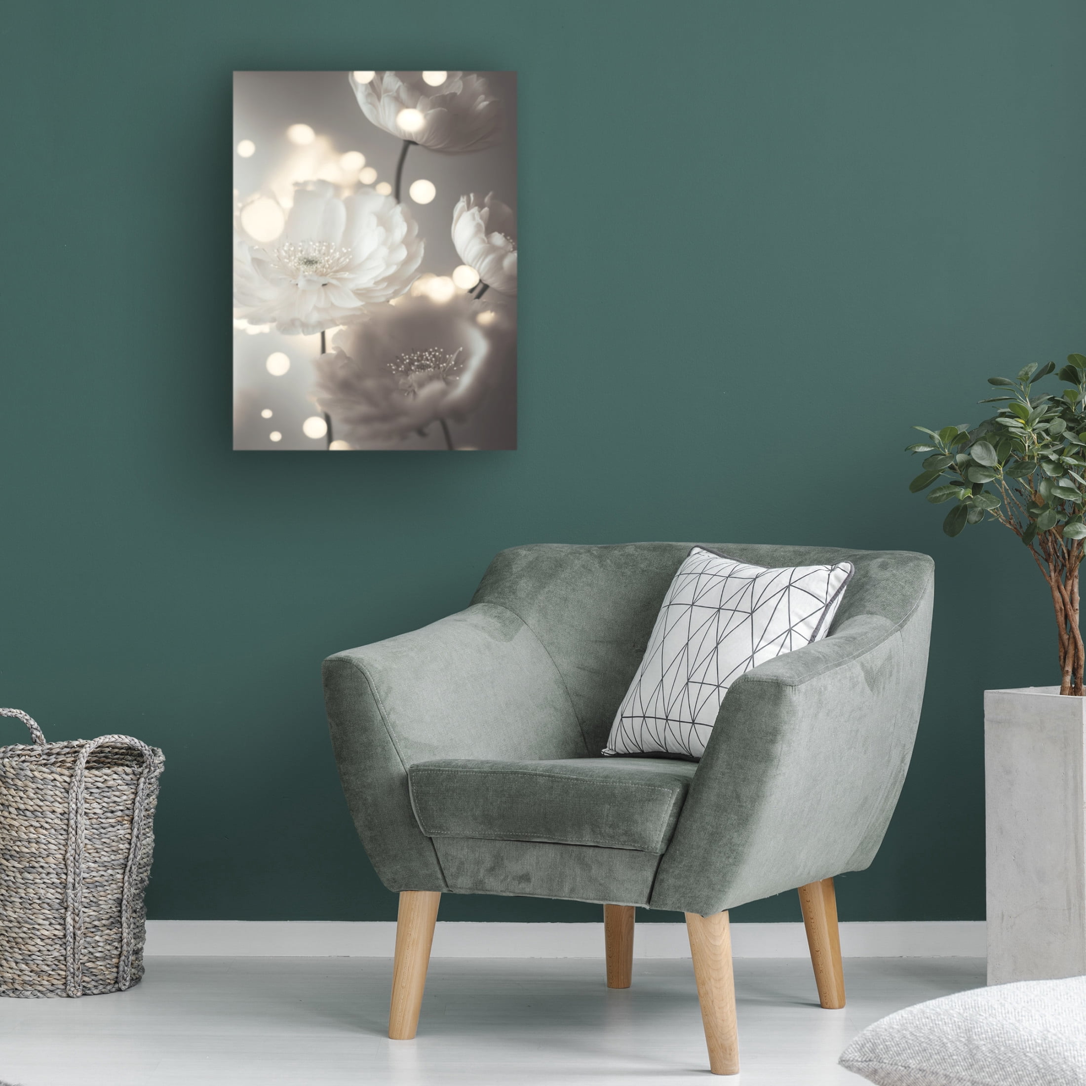 Canvas Wall Art - Treechild 'Romantic Flowers' Wall Art for Living Room, Bedroom, or Office D?cor by Trademark Fine Art - 35 x 47 Inches