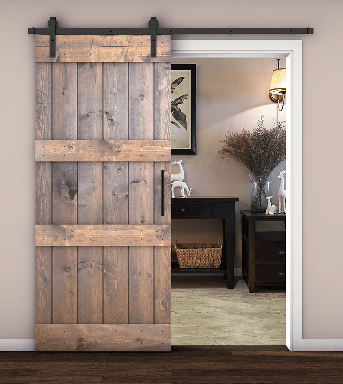 Essencaliy 36in x84in Solid Wood Barn Door, Made-in-USA Farmhouse ...