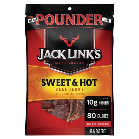 Jack Link's Meat Snacks Beef Jerky, Sweet and Hot, 16 Ounce