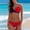 Red, variant on ZZwxWA 2025 Fashion Split Swimsuit for Women's Sexy 2PC Halter Swimwear Patchwork Sport Bikini Bathing Suit Beachwear