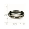 thumbnail image 2 of Mens 6mm Grooved Black Plated Titanium Wedding Band Ring, 2 of 4