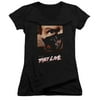 They Live Science Fiction Horror Satire Movie Poster Juniors V-Neck T-Shirt Tee
