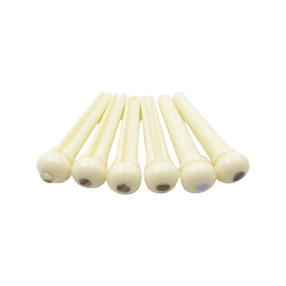 6Pcs Acoustic Guitar Bridge Pins & Saddle Nut Replacement for Folk Guitars, String Pegs Instrument Parts