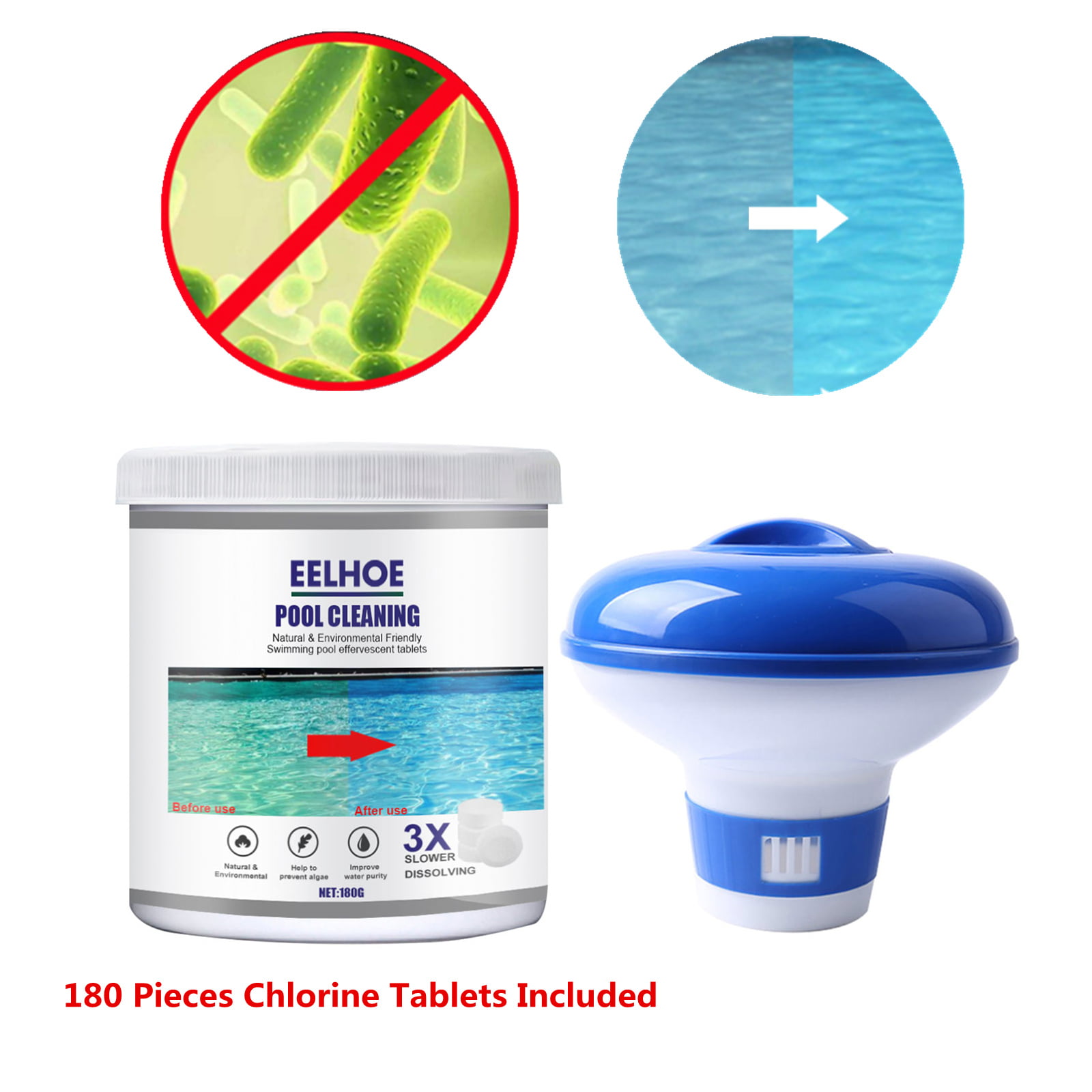 50 Premium Chlorine Tablets For Hot Tub Swimming Pool Spa Cleaning Jacuzzi 