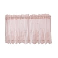 thumbnail image 1 of Xiao Hua Cortina de encaje con bordado floral, translúcida, ideal para decorar dormitorios y cocinas, color rosa, 1 pieza, 135 x 61 cm, 1 of 5