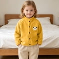 thumbnail image 6 of Mlzmgr Girls Clothes Fall Winter Warm Jackets Button down Stand Collar Fleece Thick Thermal Cute Tops for Toddler Kids（12-18 Months,Yellow), 6 of 9