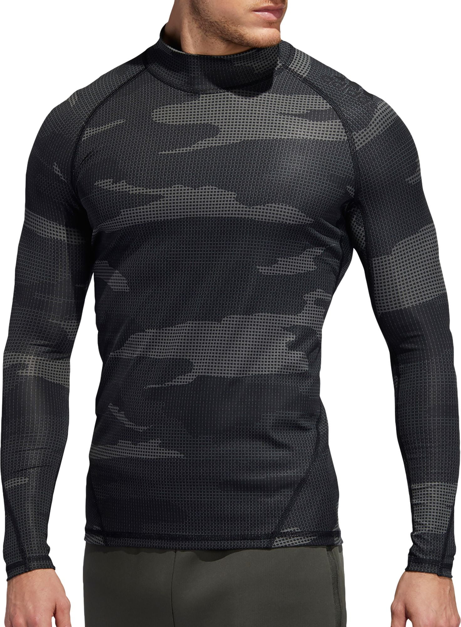 Adidas - adidas Men's Alphaskin Camouflage Long Sleeve Shirt - Walmart ...