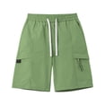 thumbnail image 5 of Npasoilc Cargo Shorts for Men Solid Color Elastic Waist Drawstring Knee Length Short Pants Fitness Training Shorts with Multi-Pocket, 5 of 5