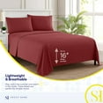 thumbnail image 3 of Sweet Home Collection Split King Sheet Sets, Classic 1800 Series Deep Pocket 5 Piece, Luxury Soft Microfiber Bed Sheet Sets,, Burgundy, 3 of 5