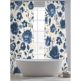 thumbnail image 5 of Navy Blue Floral Sheer Curtains 84 Inch Length 2 Panels Set, Spring Retro Botanical Flowers Voile Window Treatment Rod Pocket Curtains Sheers Drapes for Bedroom/Living Room/Kitchen 52"x84"x2, 5 of 7