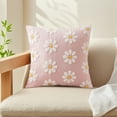 thumbnail image 2 of Unique Bargains Velvet Daisy Embroidery Pillow Covers Set of 2 Pink 18" x 18", 2 of 7