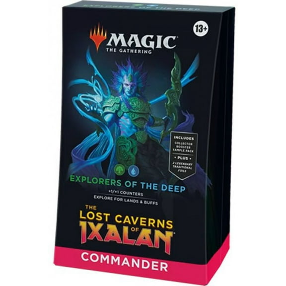 MtG Lost Caverns of Ixalan Explorers of the Deep Commander Deck (100 Card Deck, 2-Card Collector Booster Sample Pack & Accessories)