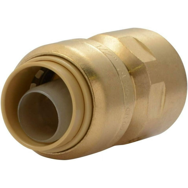 SharkBite U072LFA Straight Connector Plumbing Fitting, Female Adapter, 1/2  Inch by 1/2 Inch, FNPT, PEX Fittings, Push-to-Connect, Copper, CPVC