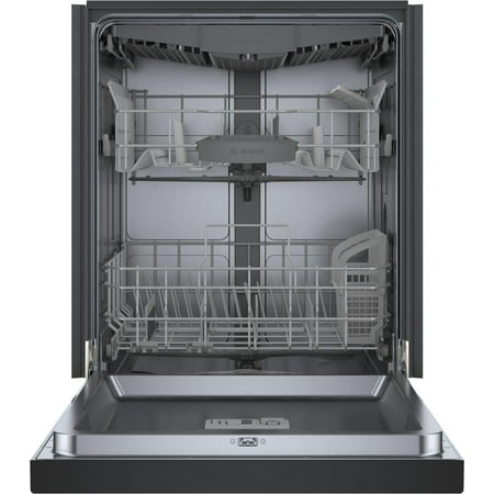 Bosch - 300 Series 24" Front Control Smart Built-In Stainless Steel Tub Dishwasher with 3rd Rack, 46dBA - Black