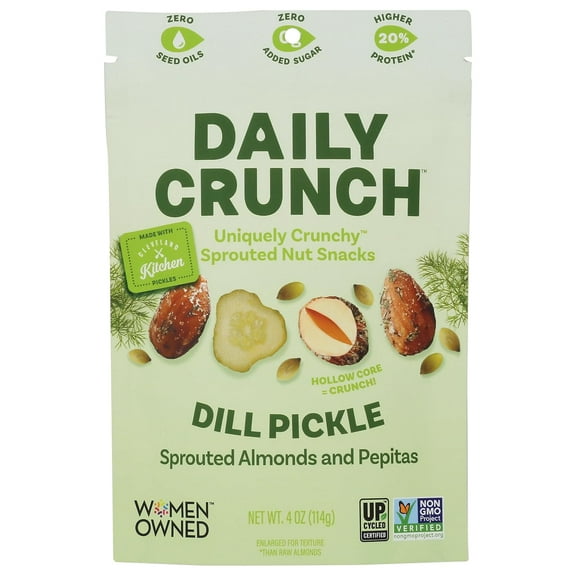 Daily Crunch Dill Pickle Sprouted Almonds and Pepitas, 4 OZ