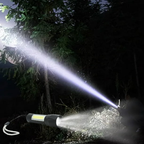 Xihbxyly Linterna de Emergencia para Exteriores, Luces Laterales Led Cob, Carga Rápida Usb, Zoom Telescópico, Diseño Ligero, Batería de Larga Duración, para Actividades Al Aire Libre, Senderismo, Cam