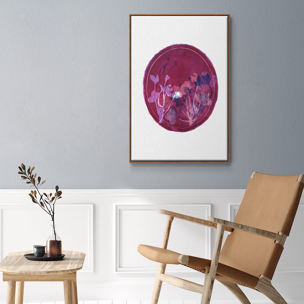Strawberries and Forg II Framed Premium Gallery Wrapped Canvas - Ready to Hang - 17 x 25 - Walnut Floating Frame