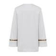 thumbnail image 4 of Doomiva Kids Boys Liturgical Worship Praise Dance Top Metallic Color Block Long Sleeve Pullover Shirts Dancewear White 8, 4 of 5