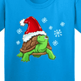 thumbnail image 4 of Inktastic Christmas Turtle in with Santa Hat and Snowflakes Youth T-Shirt, 4 of 5