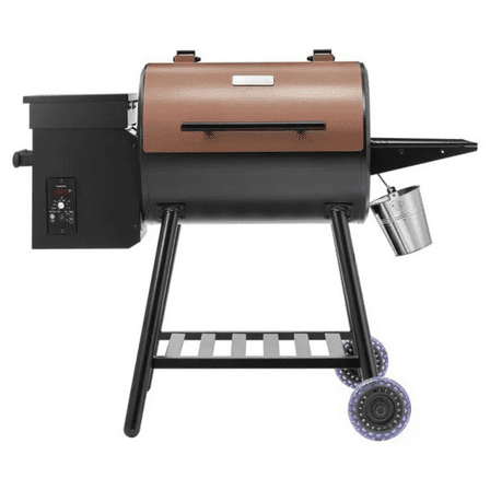 Wood Pellet Grill Smoker, 8 in 1 BBQ Grills for Outdoor Cooking, 456 Square Inches Cook Area Electric Grill and Smoker, with Digital Controller, Meat Probe, 500°F Max Temperature, Black