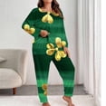thumbnail image 2 of St. Patrick Plus Size Pajama Set for Women 2 Piece, Crewneck Long Sleeve Shirts with Pants Lucky Shamlock Clover Print Sleepwear Lightweight Holiday Pjs Fashion Trendy Lounge Set Green XXXXXL, 2 of 6