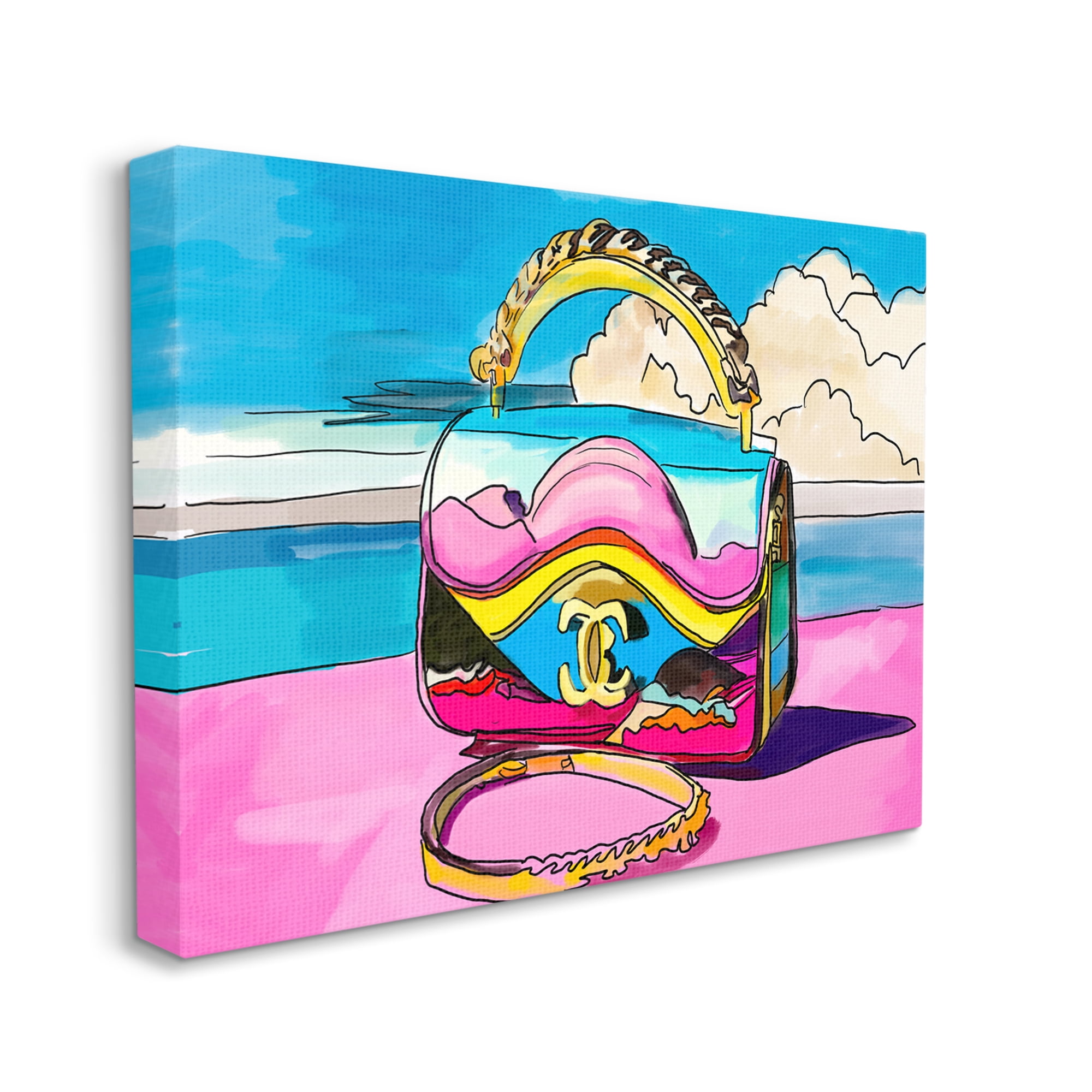 Stupell Industries Vivid Fashionable Purse Beauty & Fashion Painting Gallery Wrapped Canvas Print Wall Art, 30 x 24