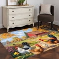 thumbnail image 5 of Yellow Retro Rooster Area Rug 4x6 Washable Rug Non Slip Spring Floral Pastoral Animals Large Area Rug Indoor Floor Carpet for Entryway Bedroom Kitchen Living Room Home Office Dining Room Nursery, 5 of 8