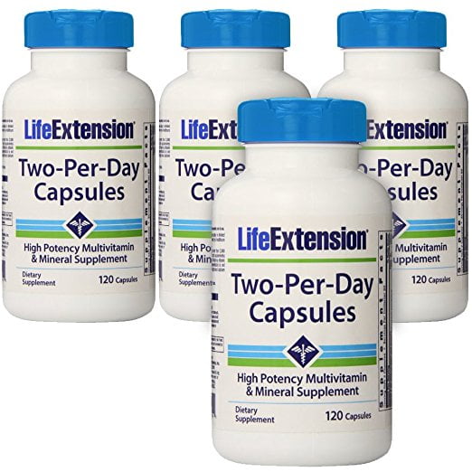 Life Extension TwoPerDay High Potency MultiVitamin & Mineral Supplement 4 Pack Walmart