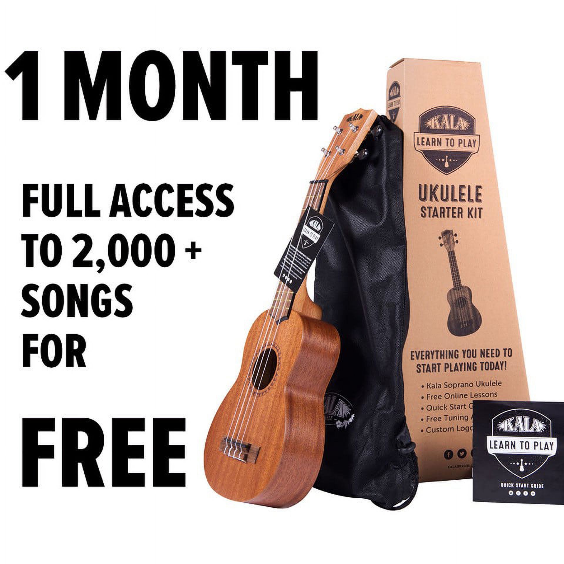 Learn To Play Official Kala Ukulele Starter Kit with FREE, full access, 1-Month subscription to lessons on the Kala App. Ukulele Starter Kit also comes with Bag & Booklet - image 2 of 7