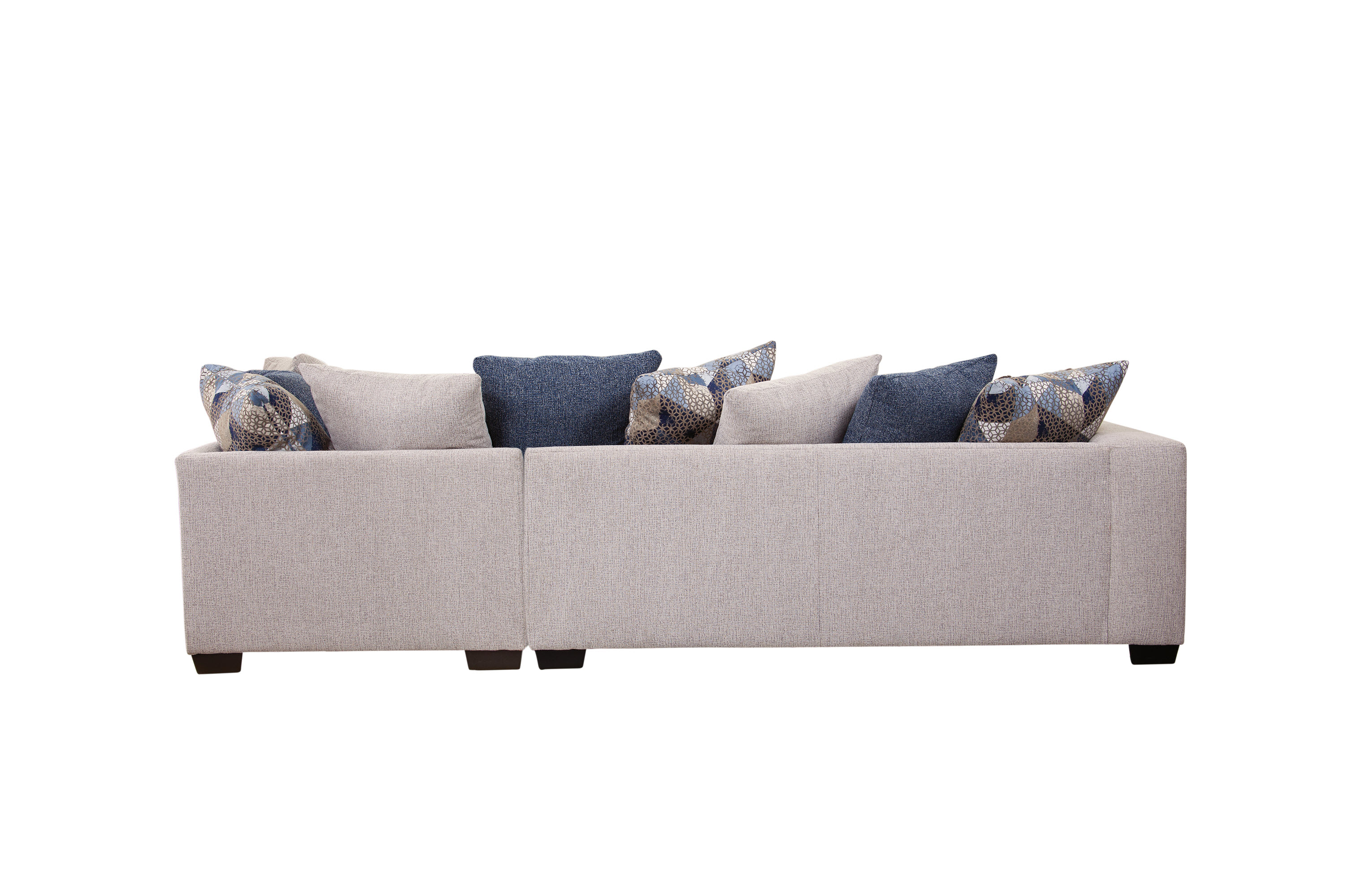 American Furniture L Shaped Sectional Sofa with 9 Loose Back Pillows and 2 Accent Pillows