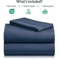 thumbnail image 2 of LuxClub 3PC Twin Sheet Set, Deep Pockets Wrinkle Free Cooling Bed Sheets Hotel Bedding for Women, Men, Includes 1 Fitted Sheet, 1 Flat Sheet and 1 Pillowcase-Silky Soft Navy, 2 of 8