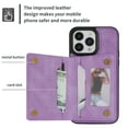 thumbnail image 6 of SaniMore for iPhone 15 Pro Max 6.7" 2023 Back Case with Zipper Card Pokcet Flip Wallet/Kickstand Shock Absorption Anti-fall Retro PU Leather Wear-resistant Shell for iPhone 15 Pro Max, Purple, 6 of 7