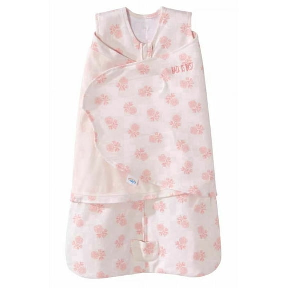 HALO SleepSack Swaddle, 100 percent Cotton, Rose Toss Blush, Newborn Girls, 0-3 Months