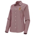 thumbnail image 2 of Women's Antigua Maroon Arizona State Sun Devils Porter Woven Tri-Blend Long Sleeve Button-Up Shirt, 2 of 3