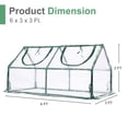 thumbnail image 4 of Aoodor 6 ft. x 3 ft. x 3 ft. Mini Greenhouse with 2 Zipper Doors, Water Resistant UV Protected for Flowers, vegetables and herbs - Transparent, 4 of 8