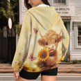 thumbnail image 3 of Uorisanigo Highland Cow Sunflower Womens Fall Hooded Sweatshirts Size XL Warm Slight Stretch Womens Zip Up Hoodies Oversized Sweatshirt with Pocket Soft Fall Fashion Sweatshirt, 3 of 7