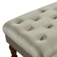 thumbnail image 2 of Linon Isabelle Velvet Tufted Bench, Multiple Sizes and Colors, 2 of 7
