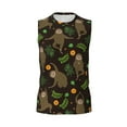 thumbnail image 6 of Lsque Sloth Doing Yoga Print Men's Cotton Blend Sleeveless Muscle Shirts (S-3XL)- Moisture Wicking, Odor Protection, UPF 30+,3X-Large, 6 of 8