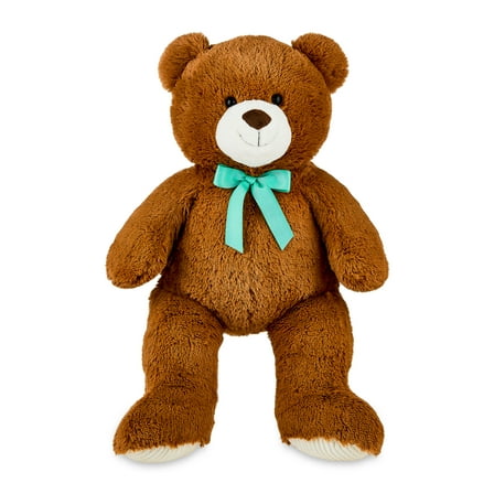 Bear Plush Toy with Ribbon, Brown, 36", by Way To Celebrate