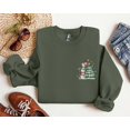 thumbnail image 4 of Embroideried Snowman Christmas Tree Sweatshirt | Cute Holiday Winter Pullover, 4 of 7