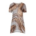 thumbnail image 4 of Hauts d'Été pour Femmes 2023 Coupe Ample Col Rond Manches Courtes T-Shirts Graphiques Rayures Étoiles Blouses Décontractées Confortables, 4 of 5