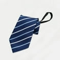thumbnail image 2 of Xfvqtps Tie for Men Zipper Ties Pre-Tied Neckties Adjustable Stripe 3.15" for Formal Dress Business Navy, 2 of 4