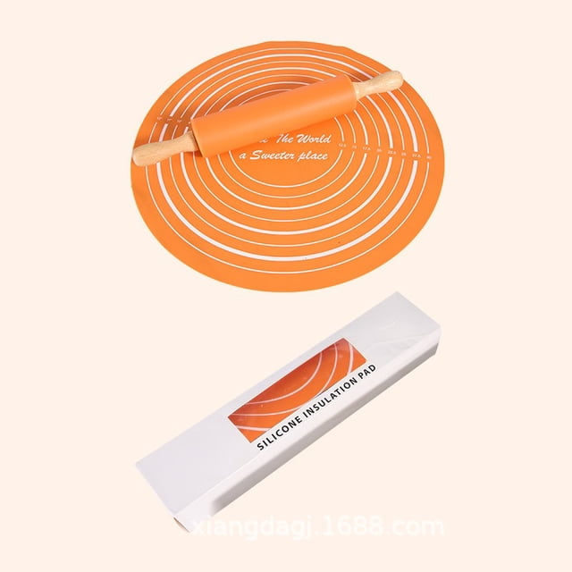 Kieccall Silicone Rolling Pin Set Dough Mat Baking Tool Kit For Home Kitchen Dough Rolling Pastry Making