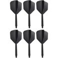 thumbnail image 1 of Integrated Dart Shaft & Flights, 6 Pack Durable Plastic Dart Flight Set, Black, 1 of 5