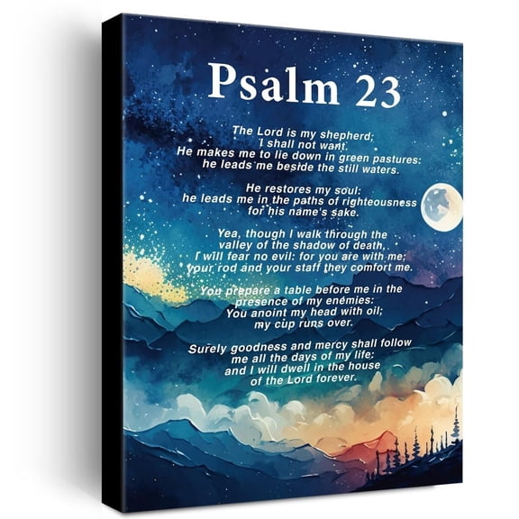 Christian Canvas Wall Art Psalm 23 the Lord is My Shepherd Canvas Print Positive Scripture Canvas Painting Home Bedroom Wall Decor poster